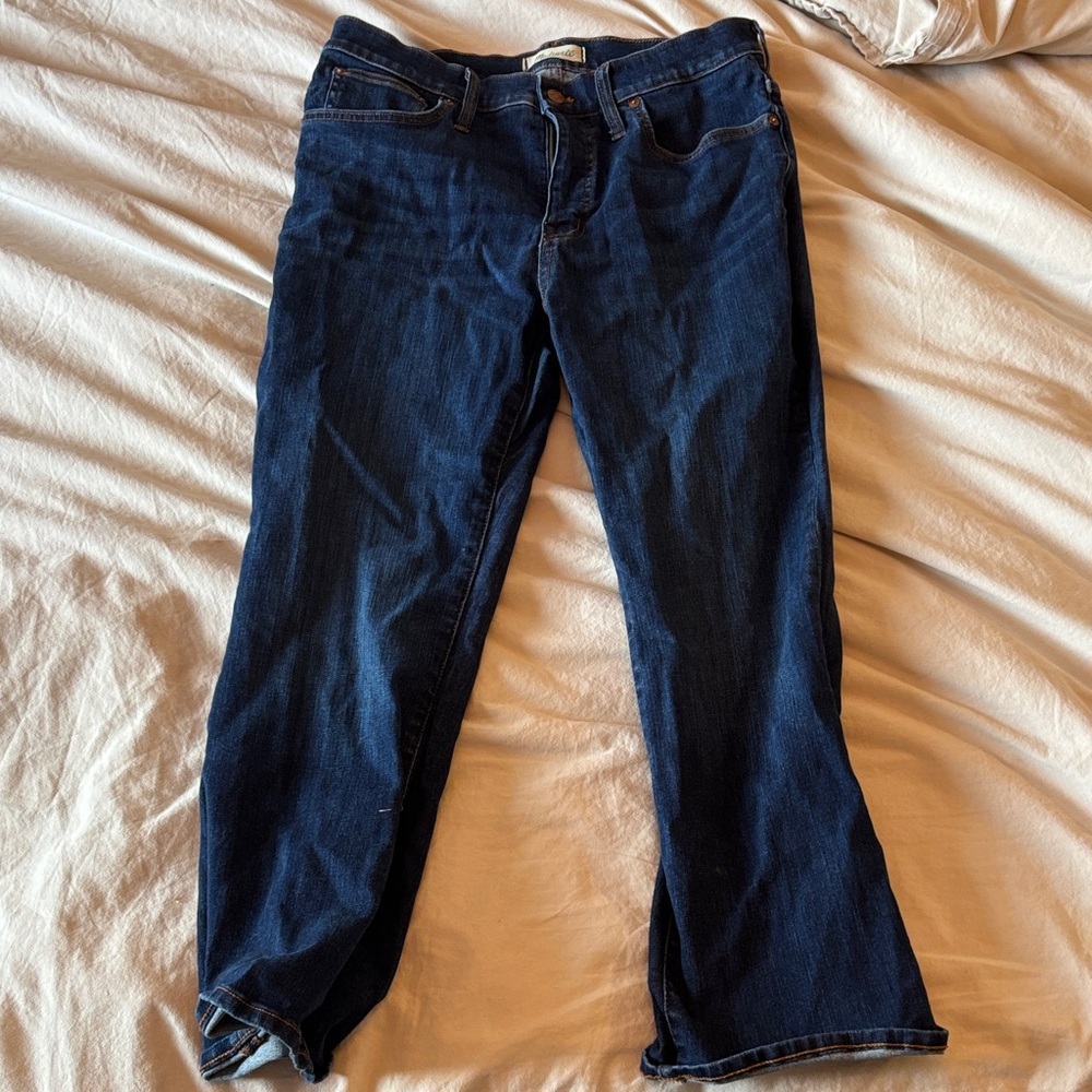 madewell mid-rise kick out blue denim jeans size 30